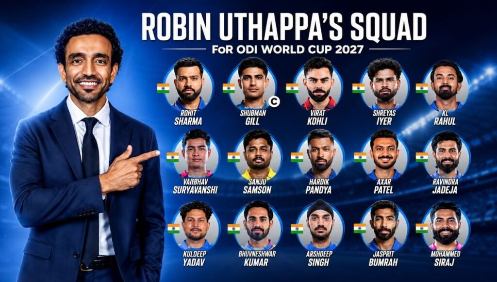 Robin Uthappa Picks India’s Possible 15-Man Squad for ODI World Cup 2027